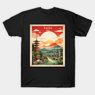 Kyoto Japan Vintage Travel Tourism Sunset T-Shirt